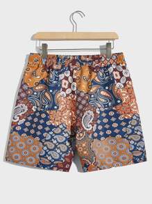 Manfinity RSRT Loose Fit Men's Paisley Printed Shorts With Drawstring Waist - Multicolor - View 2