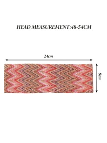 1pc Women Chevron Pattern Boho Hair Band, For Daily Life - Multicolor - View 7
