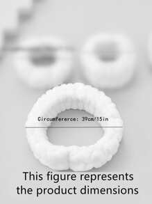 1pc Heart Pattern Bath Headband, Elastic Rabbit Ear Decor Facial Makeup Headband For Bathroom - White - View 2