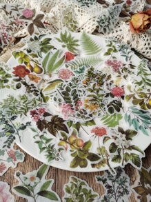 100入組植物圖案貼紙 - 彩色 - 查看 2