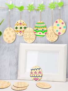 8pcs Easter DIY Hand Paint Wooden Board - Apricot - View 2