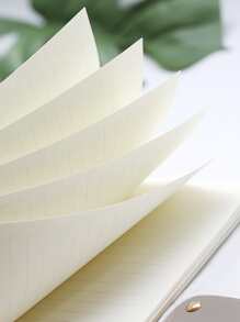 1 pieza Cuaderno con hoja suelta con estampado de slogan - Plateado - Ver 3