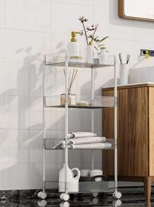 1pc PET Storage Rack, Modern Multi-Layer Storage Rack For Home Bathroom - Clear - View 3