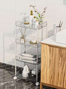 1pc PET Storage Rack, Modern Multi-Layer Storage Rack For Home Bathroom - Clear - View 4