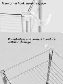 1pc PET Storage Rack, Modern Multi-Layer Storage Rack For Home Bathroom - Clear - View 5