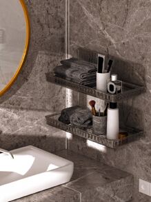 1PC PET Giá Để Đồ Phòng Tắm, Giá Treo Tường Bộ Lưu Trữ Cho Phòng Tắm - Xám - Xem 1