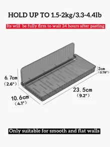 1PC PET Giá Để Đồ Phòng Tắm, Giá Treo Tường Bộ Lưu Trữ Cho Phòng Tắm - Xám - Xem 2