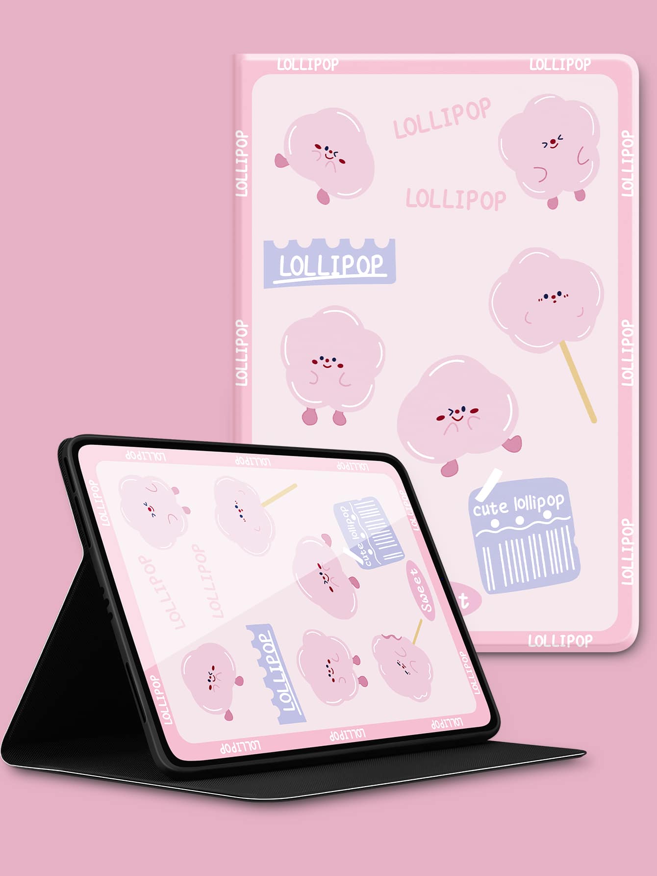Funda de silicona con estampado de letra compatible con iPad - Multicolor - Ver 1