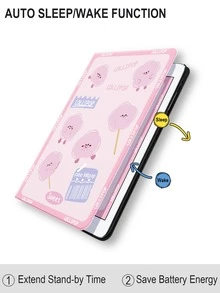 Funda de silicona con estampado de letra compatible con iPad - Multicolor - Ver 4