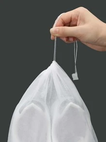 10入組/套白色鞋收納極簡無紡布織物抽繩旅行鞋包適用於旅行 - 白色 - 查看 3