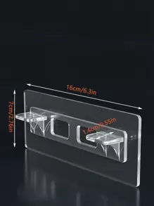 1入組塑膠免打孔櫥櫃擱板支架,日常透明自黏式壁櫥擱板座架 - 無色 - 查看 2