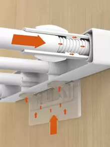 1入組塑膠免打孔櫥櫃擱板支架,日常透明自黏式壁櫥擱板座架 - 無色 - 查看 4