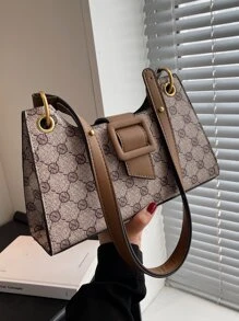 字母圖案流浪包搭扣裝飾辦公辦公室 - 彩色 - 查看 1