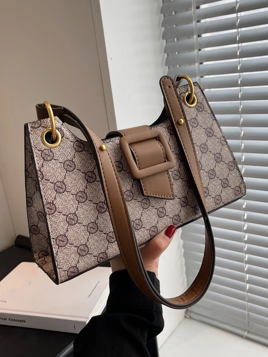 字母圖案流浪包搭扣裝飾辦公辦公室 - 彩色 - 查看 1