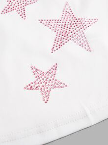 ROMWE Kawaii Star Rhinestone Tank Top - White - View 4