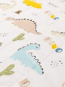 1pc Cartoon Dinosaur Pattern Quilt, Cute Fabric Quilt For Home - Multicolor - View 4