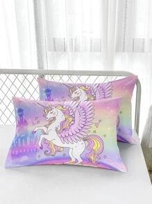 Bộ 3 vỏ chăn họa tiết kỳ lân không có chất độn, Bộ chăn ga gối vải hiện đại cho gia đình, tất cả các mùa - màu đen - Xem 5