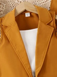 女孩西裝領西裝外套和吊帶背心和短褲和帽 - 彩色 - 查看 4