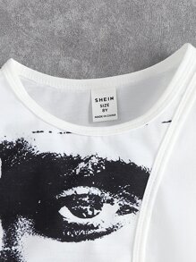 Girls Figure Graphic Tank Top - White - View 5