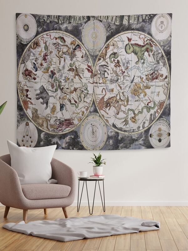 1pc Constellation Pattern Tapestry, Fabric Tapestries Poster Wall