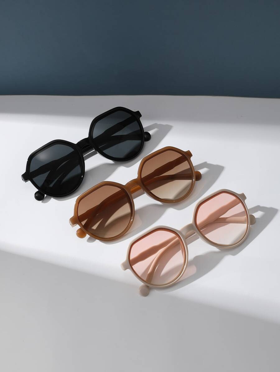 優雅3對幾何框架時尚太陽眼鏡 - 彩色 - 查看 1
