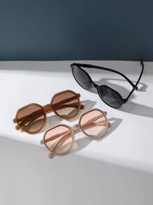 優雅3對幾何框架時尚太陽眼鏡 - 彩色 - 查看 4