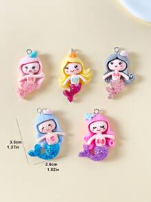 10 piezas/set colgante DIY de sirena al azar de resina - Multicolor - Ver 3