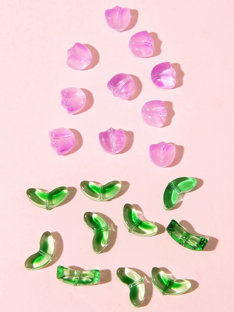 20 cái/bộ Thiết kế lá và hoa DIY Hạt thủy tinh