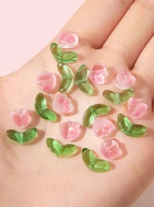 20pcs/set Leaf & Flower Design DIY Glass Beads