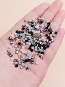 1入組隨機色玻璃釘珠適合女士DIY首飾製作 - 黑與白 - 查看 3