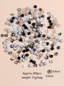 1入組隨機色玻璃釘珠適合女士DIY首飾製作 - 黑與白 - 查看 5