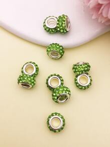 10 piezas/set con diseño de diamante de imitación cuenta - Verde - Ver 2