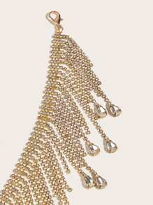 cái Phụ Nữ Rhinestone Tua Rua Trang Trí Sang Trọng Chain Belt - Vàng - Xem 6