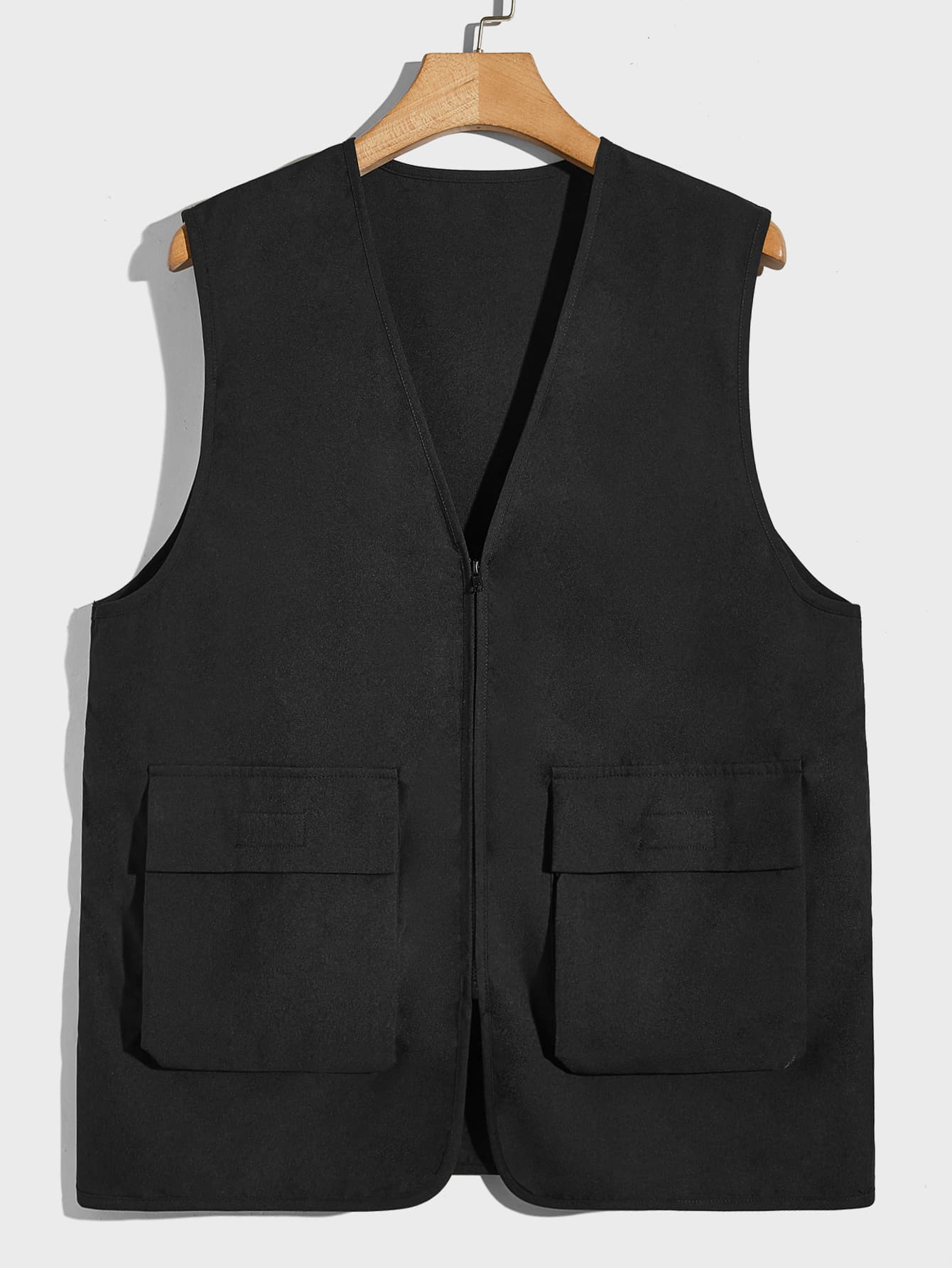 Manfinity EMRG Áo khoác vest nam nắp túi có khóa kéo - màu đen - Xem 1
