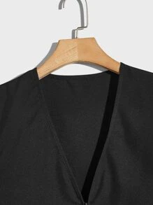 Manfinity EMRG Áo khoác vest nam nắp túi có khóa kéo - màu đen - Xem 4
