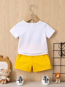 Baby Boy Cartoon Graphic Tee & Shorts - Multicolor - View 2
