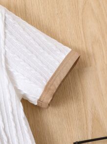 Baby Boy Summer Casual Color Block Polo Shirt And Shorts Set - Multicolor - View 4