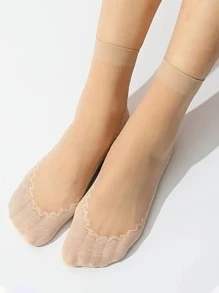 10 đôi Vớ thủy thủ đoàn họa tiết thường ngày cho nữ, cho mùa hè - Màu be - Xem 5