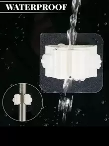 1pc Plastic Mop Holder, Minimalist White Wall Mounted Mop and Broom Holder For Bathroom