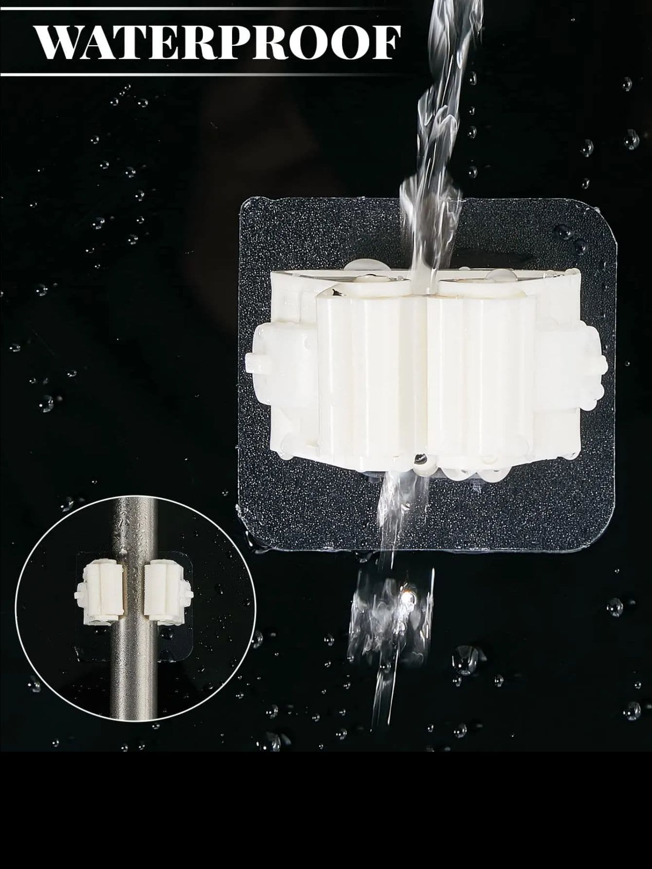 1pc Plastic Mop Holder, Minimalist White Wall Mounted Mop and Broom Holder For Bathroom