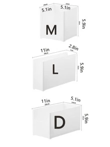 1pc White Plastic Closet Space Division Storage Box For Clothes, Socks, Underwear, Pants, Etc. - White - View 7