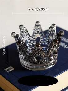 1pc Crown Design Candle Holder, Creative Candle Stand For Home Decor - Black - View 2