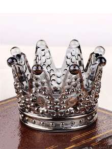 1pc Crown Design Candle Holder, Creative Candle Stand For Home Decor - Black - View 4