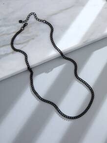 1pc Men's Simple Metal Chain Necklace Suitable For Daily Wear