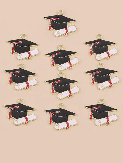 10 pezzi Pendente DIY Cappello di laurea