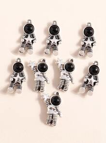 10 cái/bộ Mặt dây chuyền tự làm phi hành gia ngẫu nhiên - Bạc - Xem 2