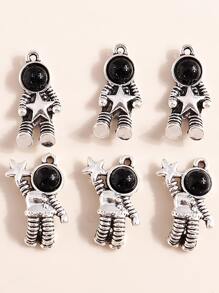 10 cái/bộ Mặt dây chuyền tự làm phi hành gia ngẫu nhiên - Bạc - Xem 4