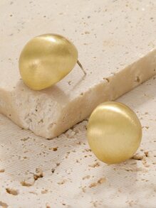 Minimalist Stud Earrings - Yellow Gold - View 2