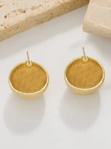 Minimalist Stud Earrings - Yellow Gold - View 5