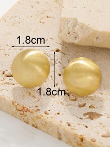 Minimalist Stud Earrings - Yellow Gold - View 6